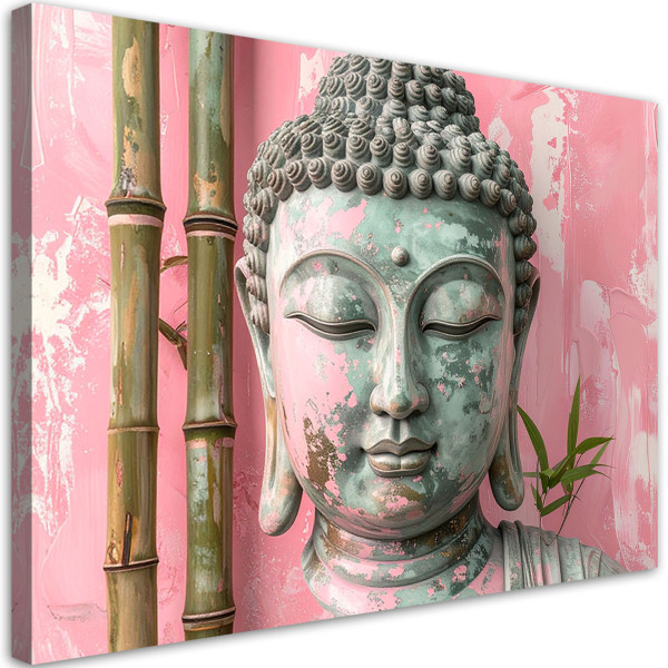 Obraz do salonu sypialni biura, Różowy Budda Zen Spa Bambus 100x70 882639