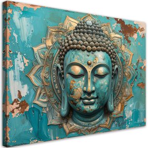 Obraz do salonu sypialni biura, Turkusowy Budda Mandala Zen Spa 30×20 882833 Obraz do salonu sypialni biura, Turkusowy Budda Mandala Zen Spa 30×20 882833