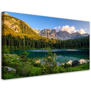 Obraz do salonu sypialni biura, Widok jezioro góry las natura 80×40 888365 Obraz do salonu sypialni biura, Widok jezioro góry las natura 80×40 888365