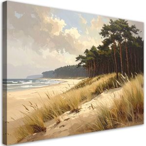 Obraz do salonu sypialni biura, Widok Plaża z Wydmami nad Morzem 100×70 886555 Obraz do salonu sypialni biura, Widok Plaża z Wydmami nad Morzem 100×70 886555