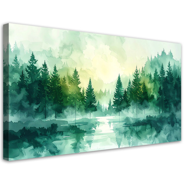Obraz do salonu sypialni biura, Zielony Las Krajobraz Natura 80x40 884549