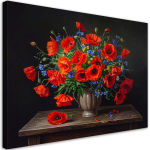 Obraz do salonu sypialni, Czerwone maki bukiet kwiatów 100×70 890645
