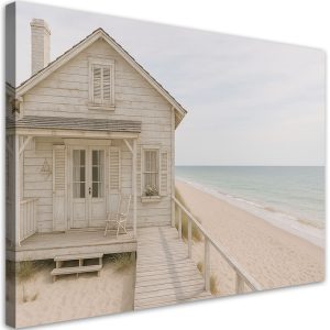 Obraz do salonu sypialni, Drewniany domek Plaża Shabby Chic 60×40 781474 Obraz do salonu sypialni, Drewniany domek Plaża Shabby Chic 60×40 781474