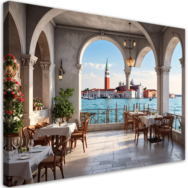 Obraz do salonu sypialni jadalni biura hotelu,Wenecja Restauracja 100x70 996814