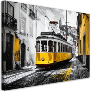 Obraz do salonu sypialni jadalni hotelu, Żółty tramwaj 30×20 996938