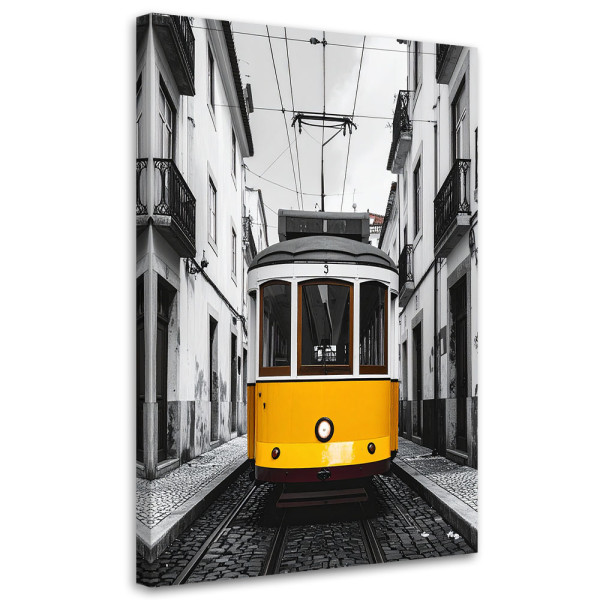Obraz do salonu sypialni jadalni hotelu, Żółty tramwaj 40x60 997225
