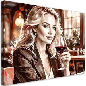 Obraz do salonu sypialni jadalni, Kobieta restauracja czerwone wino 30×20 887435 Obraz do salonu sypialni jadalni, Kobieta restauracja czerwone wino 30×20 887435