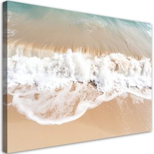 Obraz do salonu sypialni jadalni, Plaża morze fale natura beżowy 30×20 889378 Obraz do salonu sypialni jadalni, Plaża morze fale natura beżowy 30×20 889378