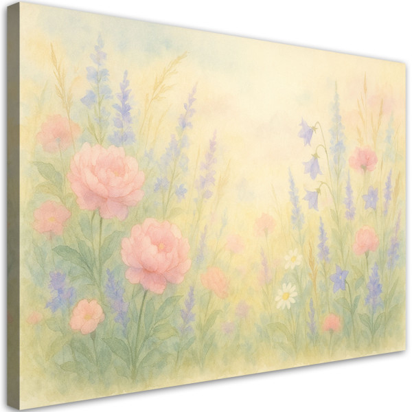 Obraz do salonu sypialni jadalni, Polne kwiaty we mgle 90x60 780588