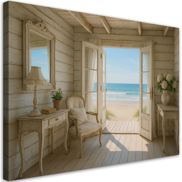 Obraz do salonu sypialni jadalni, Widok na plażę Shabby Chic 120x80 779686