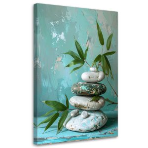 Obraz do salonu sypialni, Kamienie zen spa liście 20×30 890451 Obraz do salonu sypialni, Kamienie zen spa liście 20×30 890451