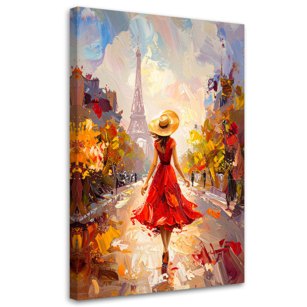 Obraz do salonu sypialni, Kobieta w czerwonej sukience 80x120 997423