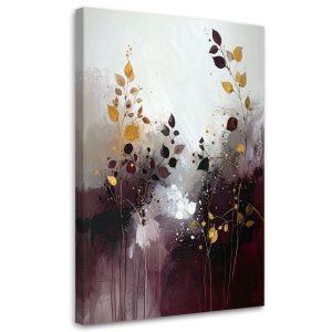 Obraz do salonu sypialni kuchni biura, Abstrakcja bordowa liscie 60×90 999781 Obraz do salonu sypialni kuchni biura, Abstrakcja bordowa liscie 60×90 999781