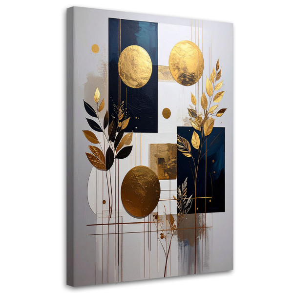 Obraz do salonu sypialni kuchni biura, Abstrakcja koła i liście 30x45 998892