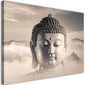 Obraz do salonu sypialni kuchni biura, Budda na tle gór zen spa 120×80 999325 Obraz do salonu sypialni kuchni biura, Budda na tle gór zen spa 120×80 999325