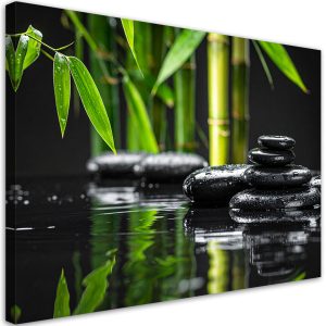 Obraz do salonu sypialni kuchni biura, Czarne kamienie woda 100×70 998455 Obraz do salonu sypialni kuchni biura, Czarne kamienie woda 100×70 998455