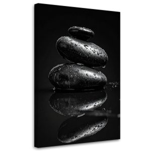 Obraz do salonu sypialni kuchni biura, Czarne kamienie zen 70×100 995857 Obraz do salonu sypialni kuchni biura, Czarne kamienie zen 70×100 995857