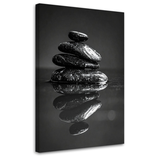 Obraz do salonu sypialni kuchni biura, Czarne kamienie zen spa 60x90 995882