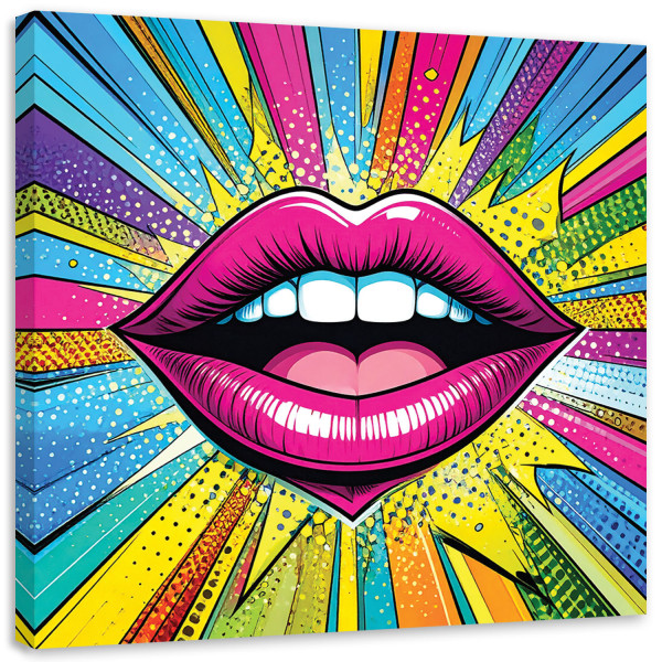 Obraz do salonu sypialni kuchni biura, Czerwone usta w stylu pop art 20x20 995969