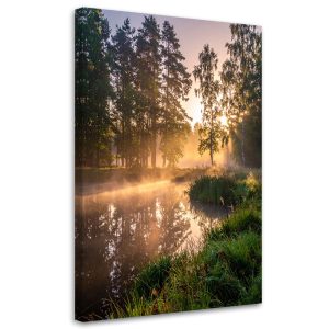 Obraz do salonu sypialni kuchni biura, Jezioro las we mgle krajobraz 30×45 995942 Obraz do salonu sypialni kuchni biura, Jezioro las we mgle krajobraz 30×45 995942