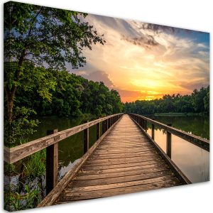 Obraz do salonu sypialni kuchni biura, Jezioro pomost las pejzaż 60×40 999130 Obraz do salonu sypialni kuchni biura, Jezioro pomost las pejzaż 60×40 999130