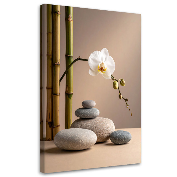 Obraz do salonu sypialni kuchni biura, Kwiat orchideii kamienie 20x30 998283