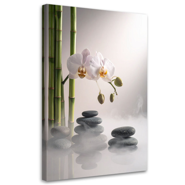 Obraz do salonu sypialni kuchni biura, Kwiat orchideii kamienie 70x100 999971
