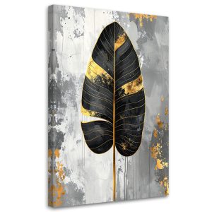 Obraz do salonu sypialni kuchni biura loftu, Czarny liść 60×90 999384 Obraz do salonu sypialni kuchni biura loftu, Czarny liść 60×90 999384
