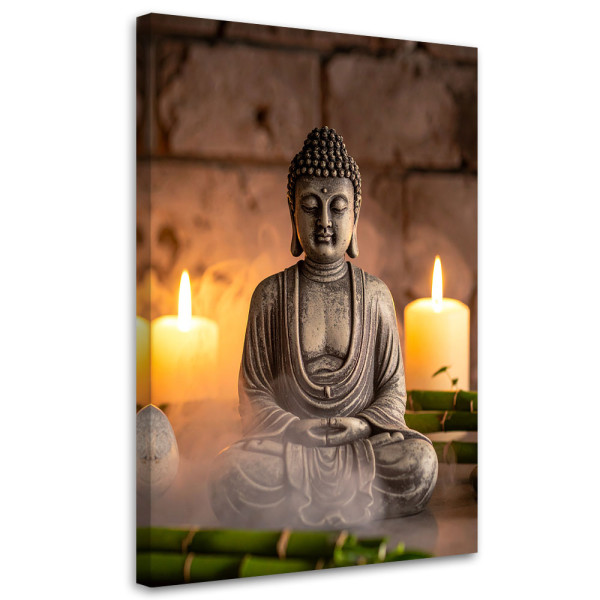 Obraz do salonu sypialni kuchni biura, Medytujący Budda kamienie 20x30 997740
