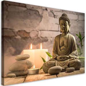 Obraz do salonu sypialni kuchni biura, Medytujący Budda kamienie 60×40 998863 Obraz do salonu sypialni kuchni biura, Medytujący Budda kamienie 60×40 998863