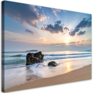 Obraz do salonu sypialni kuchni biura, Plaża morze zachód słońca 60×40 998641
