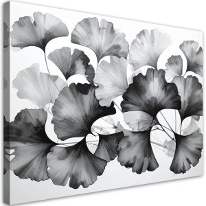 Obraz do salonu sypialni kuchni, Ginkgo Liście czarno białe 90×60 779754 Obraz do salonu sypialni kuchni, Ginkgo Liście czarno białe 90×60 779754