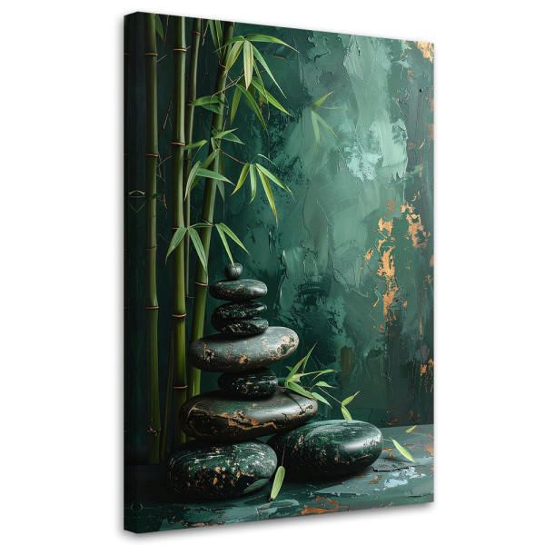 Obraz do salonu sypialni kuchni, Kamienie zen spa liście bambusa 20x30 885783