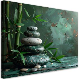 Obraz do salonu sypialni kuchni, Kamienie zen spa liście bambusa 45×30 886262 Obraz do salonu sypialni kuchni, Kamienie zen spa liście bambusa 45×30 886262