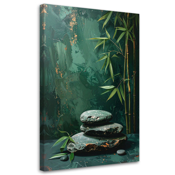 Obraz do salonu sypialni kuchni, Kamienie zen spa liście bambusa 60x90 885966