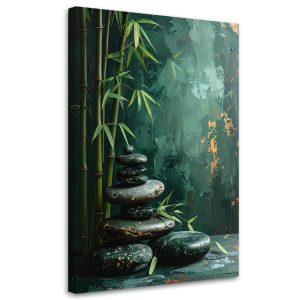 Obraz do salonu sypialni kuchni, Kamienie zen spa liście bambusa 70×100 884851 Obraz do salonu sypialni kuchni, Kamienie zen spa liście bambusa 70×100 884851