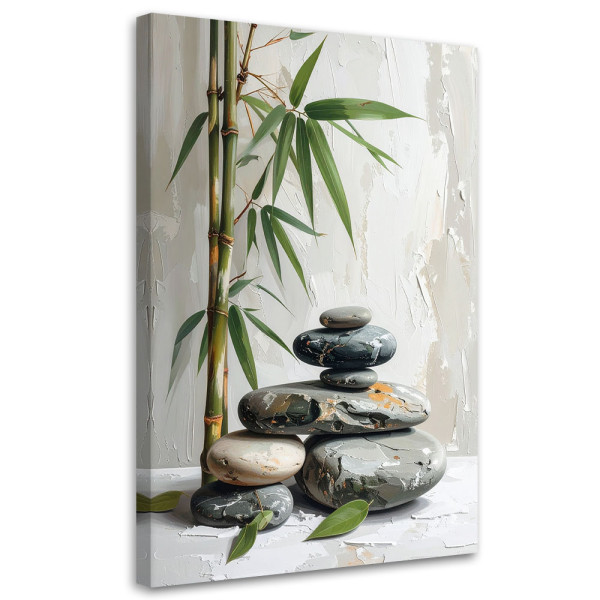 Obraz do salonu sypialni kuchni, Kamienie zen spa liście bambusa 80x120 886165