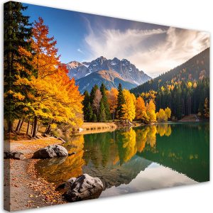 Obraz do salonu sypialni kuchni, Krajobraz jesienny jezioro góry 60×40 884443 Obraz do salonu sypialni kuchni, Krajobraz jesienny jezioro góry 60×40 884443