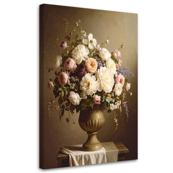 Obraz do salonu sypialni kuchni, Kwiaty w wazonie bukiet vintage 40x60 885246