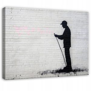 Obraz Do Salonu Sypialni Kuchni Na Płótnie Abstrakcja Banksy Szary 60X40 575789 Obraz Do Salonu Sypialni Kuchni Na Płótnie Abstrakcja Banksy Szary 60X40 575789