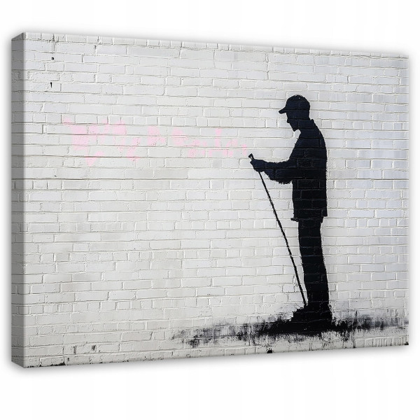 Obraz Do Salonu Sypialni Kuchni Na Płótnie Abstrakcja Banksy Szary 60X40 575789