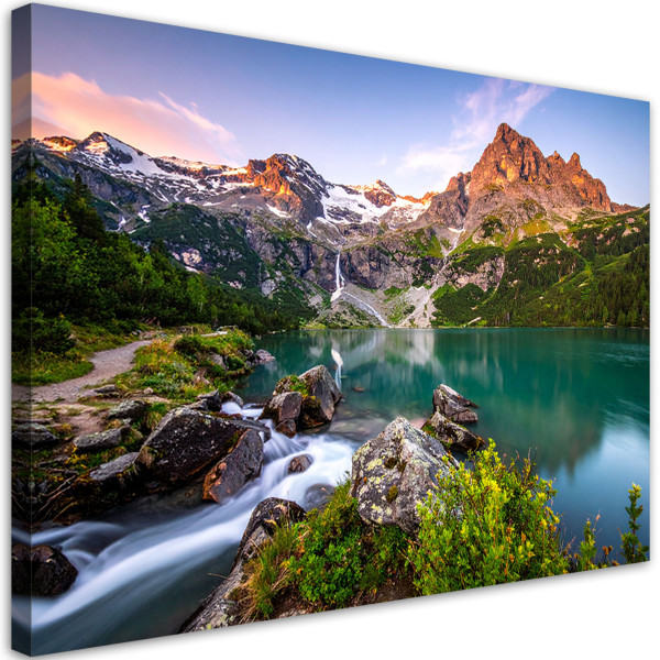 Obraz do salonu sypialni kuchni, Pejzaż jezioro góry natura 60x40 889298