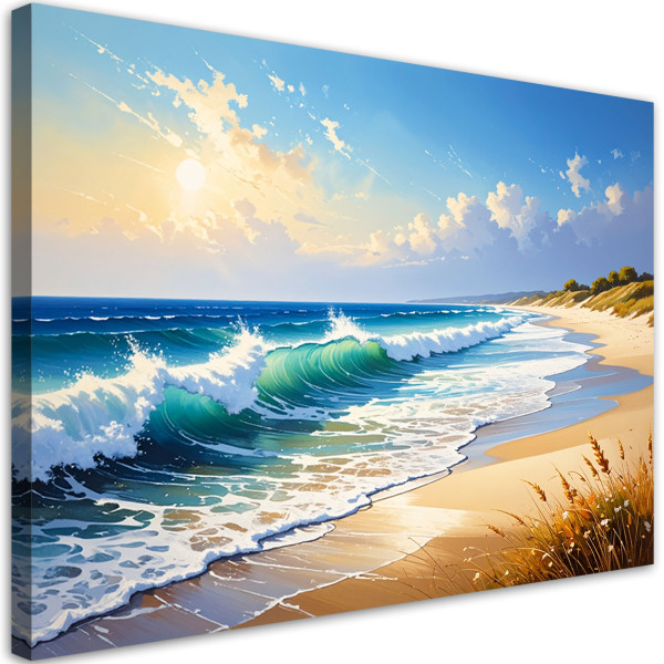 Obraz do salonu sypialni kuchni, Plaża Morze Fale Pejzaż 60x40 779907