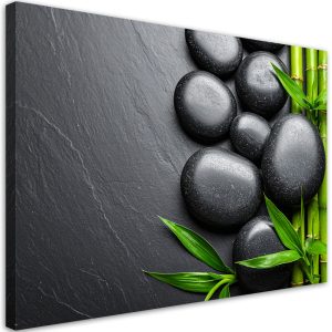 Obraz do salonu sypialni łazienki, Kamienie Zen Bambus 120×80 778437 Obraz do salonu sypialni łazienki, Kamienie Zen Bambus 120×80 778437
