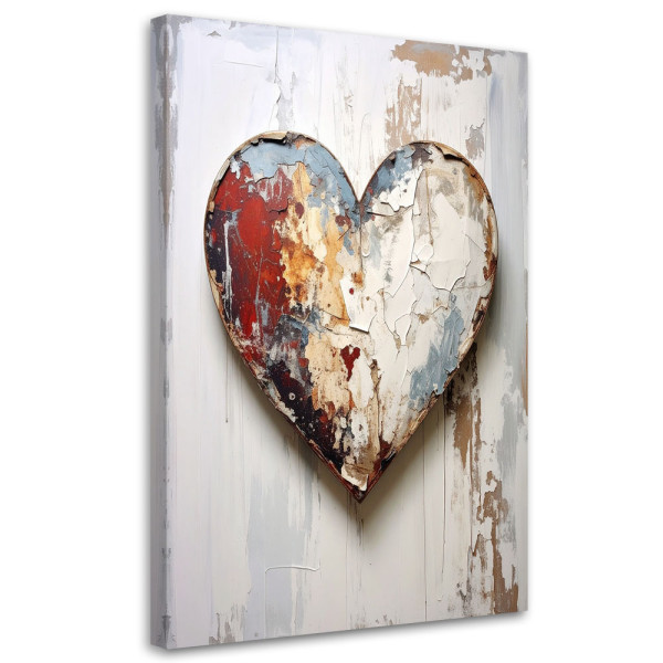 Obraz do salonu sypialni loftu spa, 3D Serce miłość w stylu shabby 30x45 889627