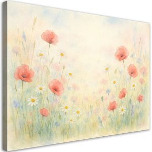 Obraz do salonu sypialni, Maki Kwiaty polne w stylu Shabby Chic 30×20 889340 Obraz do salonu sypialni, Maki Kwiaty polne w stylu Shabby Chic 30×20 889340