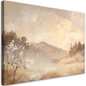 Obraz do salonu sypialni, Pastelowy Pejzaż Gór i Drzew Rustykalny 90×60 888261 Obraz do salonu sypialni, Pastelowy Pejzaż Gór i Drzew Rustykalny 90×60 888261