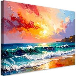 Obraz do salonu sypialni, Plaża Morze Fale Pejzaż jak malowany 120×80 781377 Obraz do salonu sypialni, Plaża Morze Fale Pejzaż jak malowany 120×80 781377