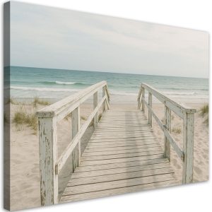 Obraz do salonu sypialni, Pomost Plażą Morze w stylu Shabby Chic 45×30 888998 Obraz do salonu sypialni, Pomost Plażą Morze w stylu Shabby Chic 45×30 888998