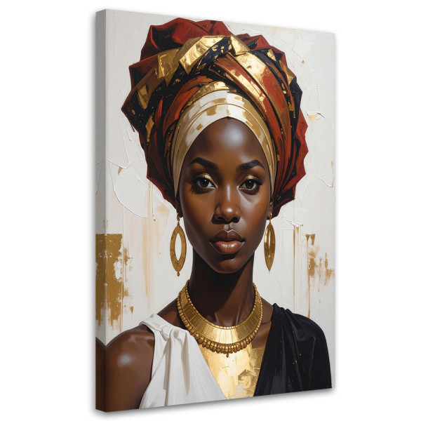 Obraz do salonu sypialni, Portret kobiety w stylu afrykańskim etno 60x90 884090